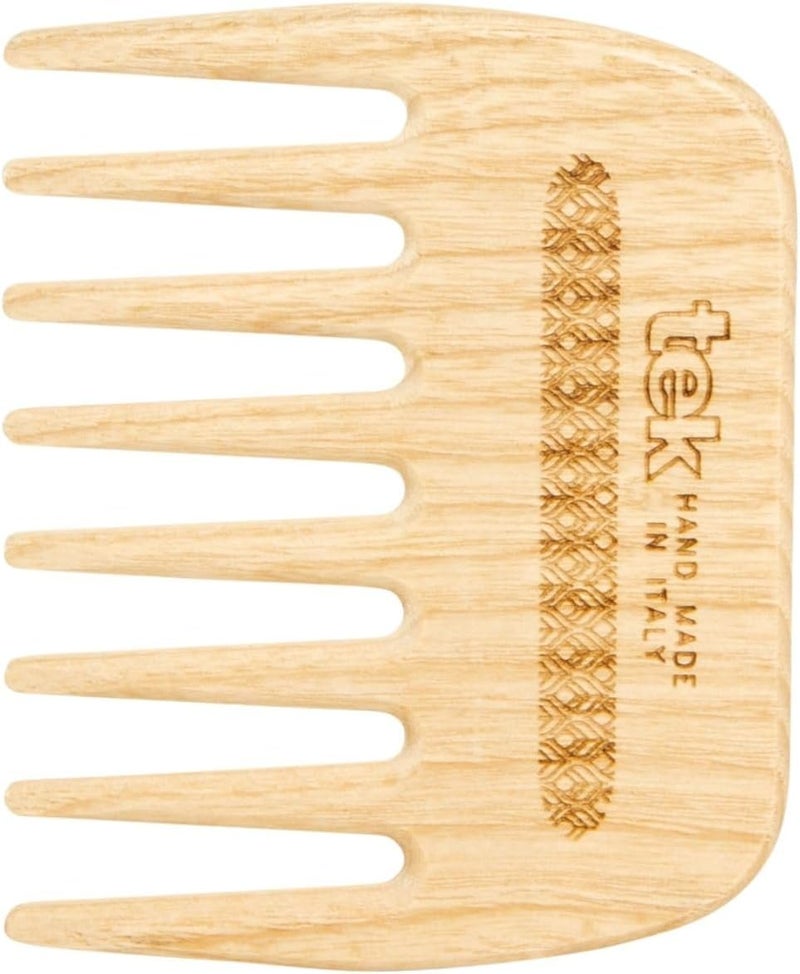 TEK Handmade Ash Wood Afro Hair Comb - Ideal for Curly and Wavy Hair - Image 1